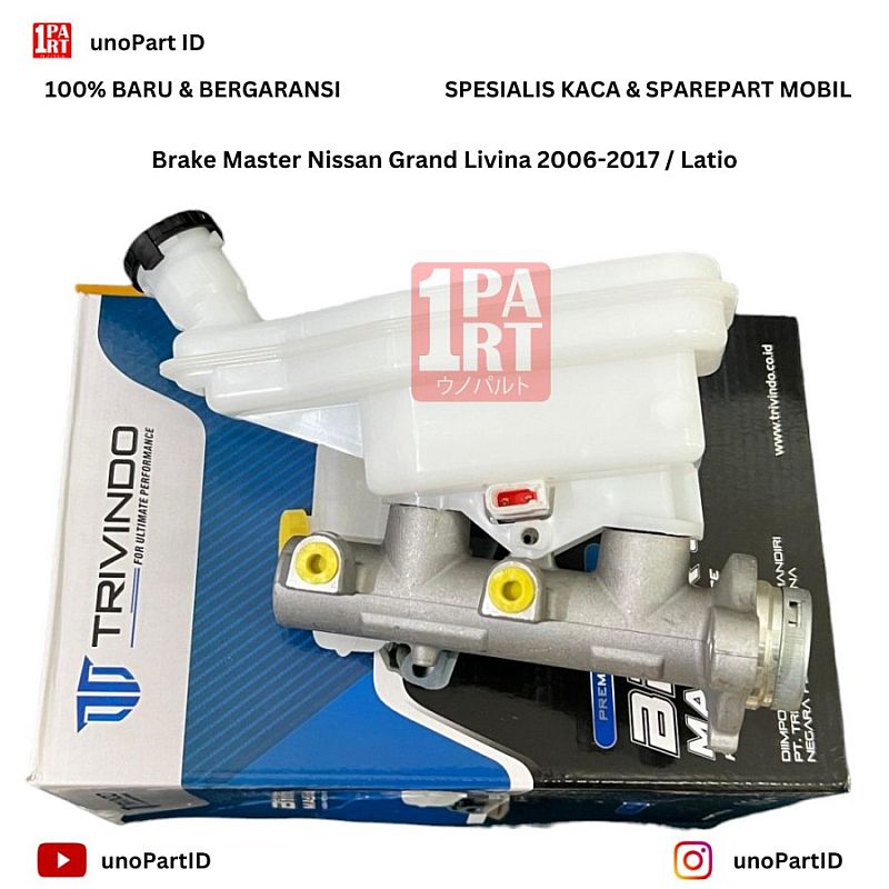 Brake Master Rem Trivindo Nissan Grand Livina / Livina L10 L11 2006-2017 / Latio OEM 46010-EE30B unoPart Trivindo - foto 4