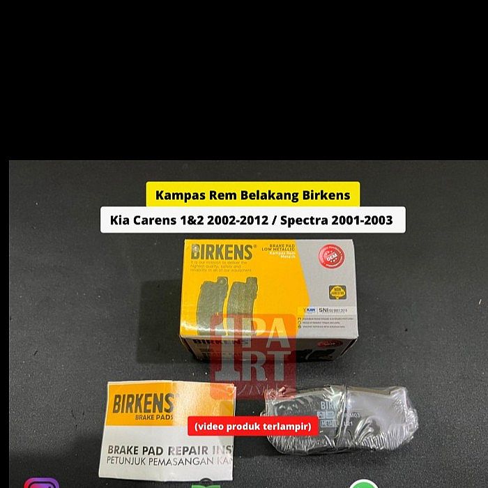 Brake Pad Kampas Kanvas Rem Cakram Belakang Birkens Metalic Kia Carens Caren I 1 2 II Matic AT Automatic 99-12 / Spectra 2001-2003 SNI KAN OEM - foto 4
