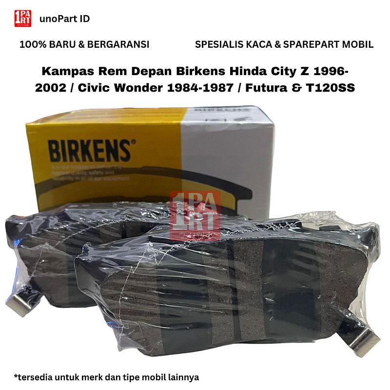 Brake Pad Kampas Kanvas Rem Cakram Depan Birkens Ceramic Honda Civic Wonder 1984-1987 / Grand Civic 1984-1991 / City Z 1996-2002 / Suzuki Futura 1991-2018 / Karimun Wagon R 2013-2021 / Mitsubishi Colt - foto 2