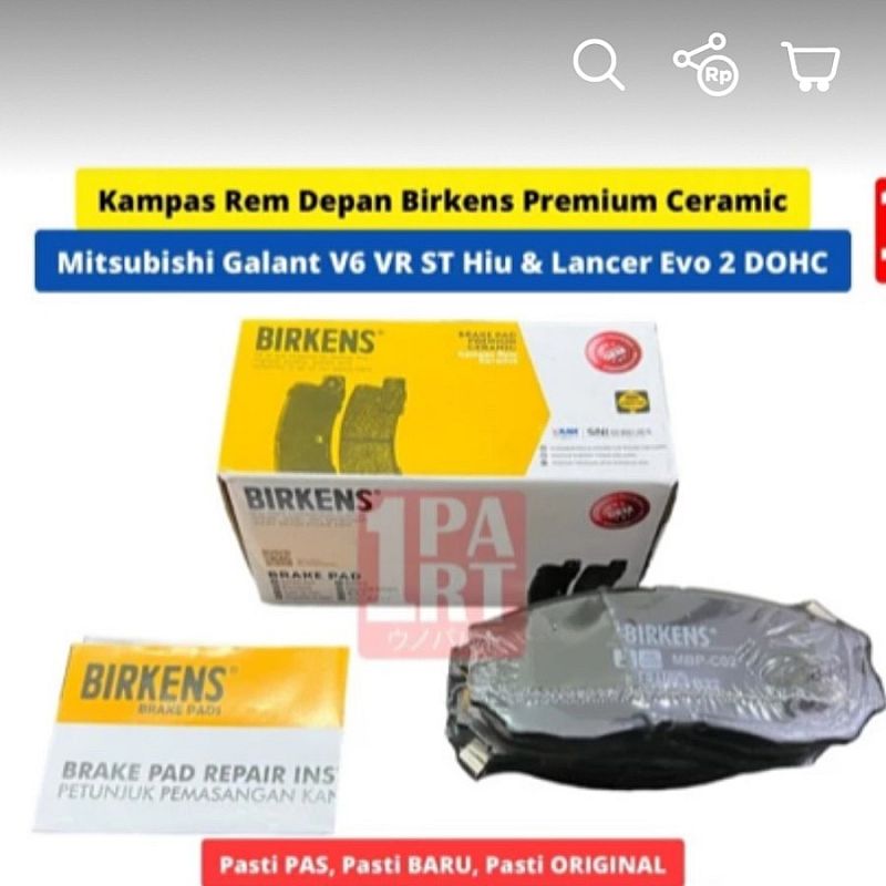 Brake Pad Kampas Kanvas Rem Cakram Depan Birkens Ceramic Mitsubishi Galant V6 VR ST Hiu Lele 1992-2005 / Lancer Evo3 Evo 3 CB CB4 CB2 CB5 DOHC 1.8 SNI KAN OEM MZ-690010 MZ690010 - foto 2
