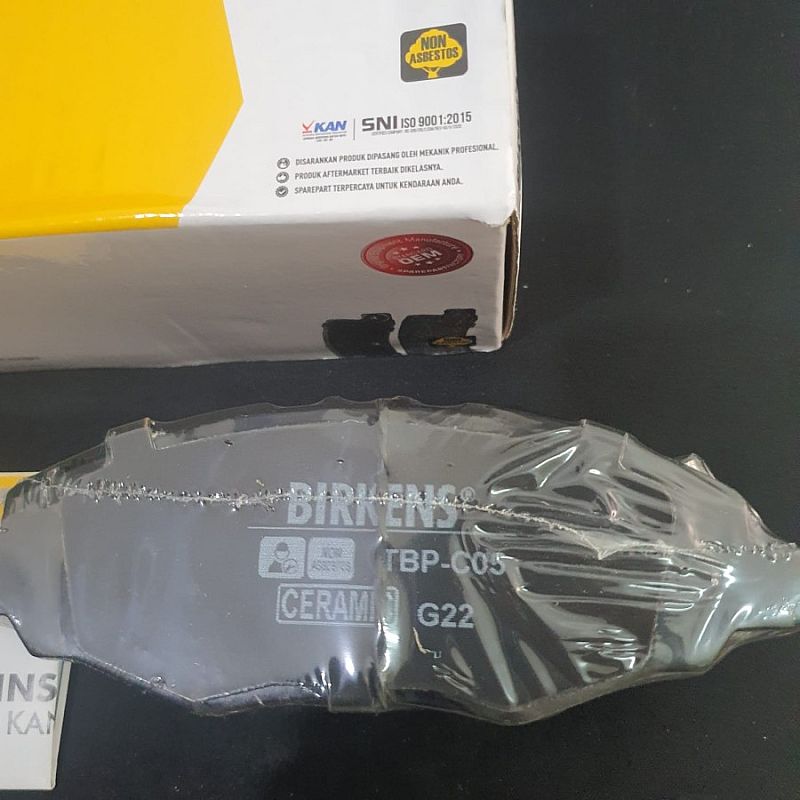 Brake Pad Kampas Kanvas Rem Cakram Depan Birkens Ceramic Toyota Kijang Innova Gen1 04-15 SNI KAN OEM 04465-0K100 044650K100 - foto 2