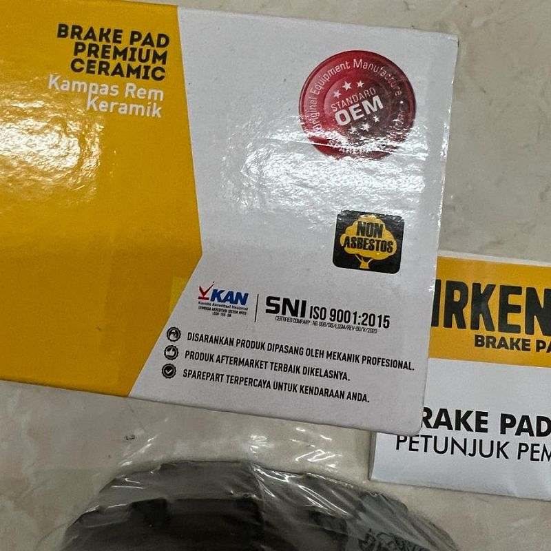 Brake Pad Kampas Kanvas Rem Cakram Depan Birkens Ceramic Toyota Yaris New 2014- Ke Atas Tipe TRD SNI KAN - foto 5