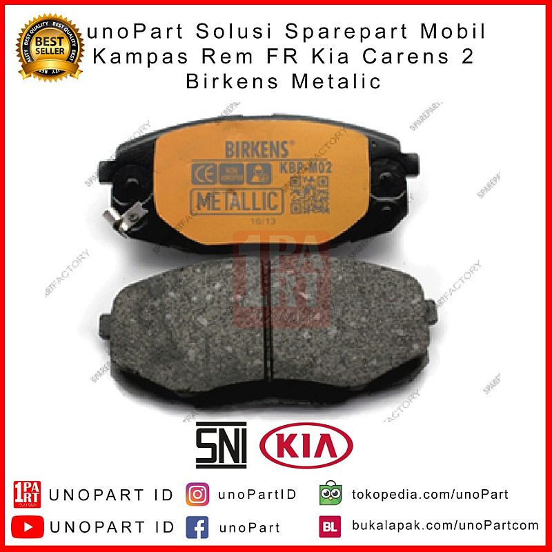 Brake Pad Kampas Kanvas Rem Cakram Depan Birkens Metalic Kia Carens Caren II 2 04-12 / Honda Accord Turbo 1.5 2018-Ke Atas SNI KAN OEM - foto 2