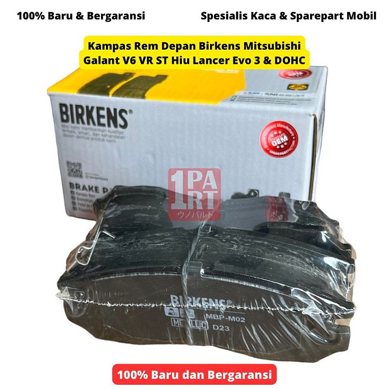 Brake Pad Kampas Kanvas Rem Cakram Depan Birkens Metalic Mitsubishi Galant V6 VR ST Hiu Lele 1992-2005 / Lancer Evo3 Evo 3 CB CB4 CB2 CB5 DOHC 1.8 SNI KAN OEM MZ-690010 MZ690010 - foto 4