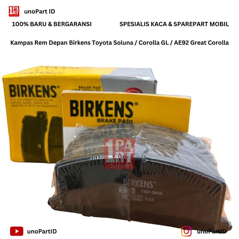 Brake Pad Kampas Kanvas Rem Cakram Depan Birkens Metalic Toyota All New Corolla 1.6 1.8 AE112 AE111 1995-2002 / Soluna 2000-2003 / Corolla Twincam AE92 EE90 1987-1992 / Corolla GL 1983-1987 / Great Co - foto 5