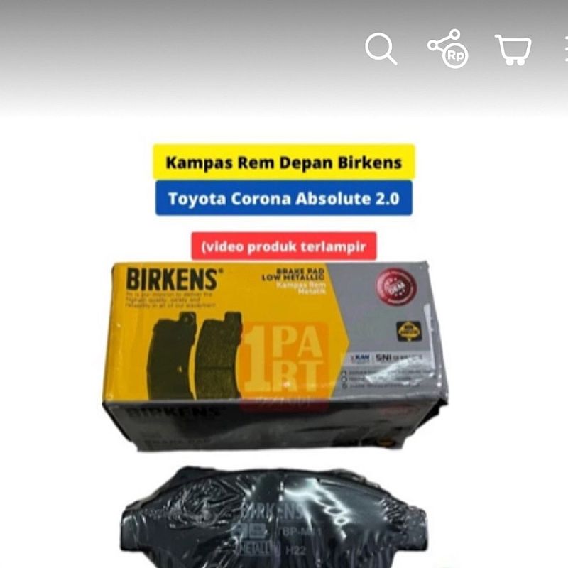 Brake Pad Kampas Kanvas Rem Cakram Depan Birkens Metalic Toyota Corona Absolute 2.0 ST191 1993-1998 SNI KAN OEM 04465-YZZ51 04465YZZ51 - foto 2