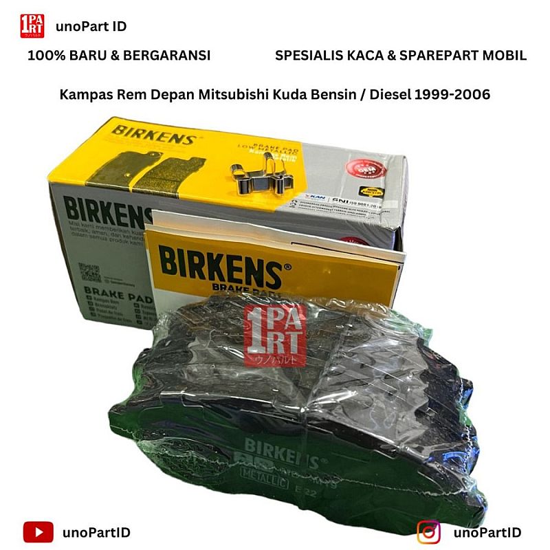 Brake Pad Kampas Kanvas Rem Cakram Rotor Depan Birkens Metalic Mitusbishi Semua Kuda Bensin Diesel 1999-2006 SNI KAN OEM MR407900B1 MR 407900B1 - foto 3