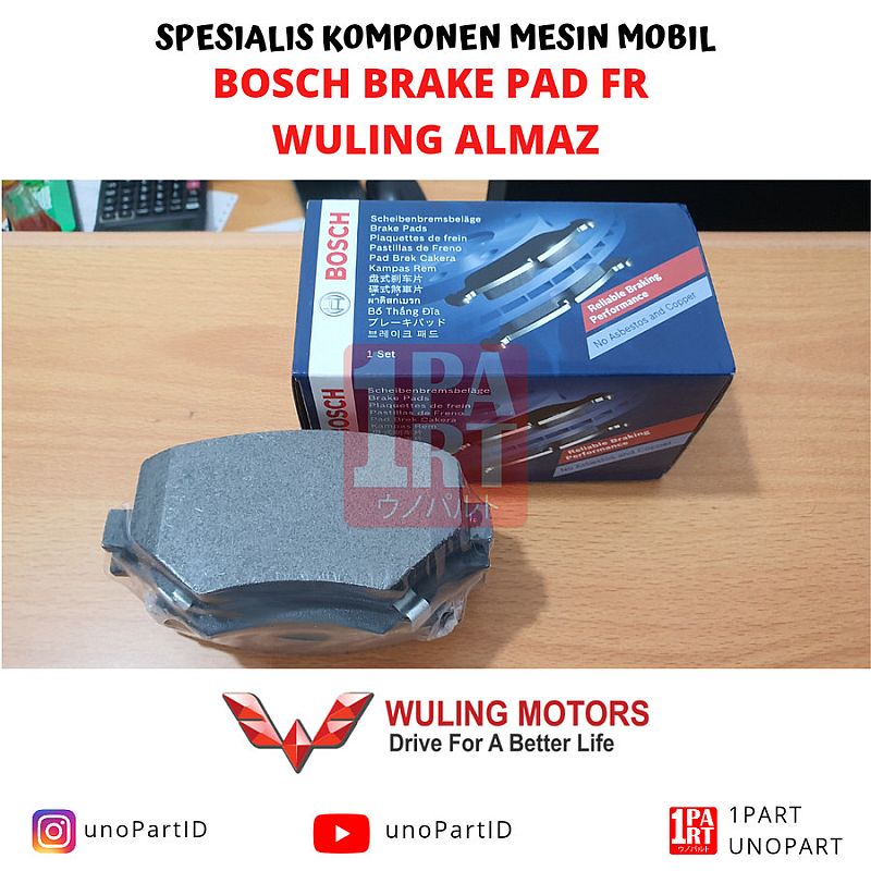 Brake Pad Kampas Kanvas Rem Depan BOSCH Wuling Almaz Disc Pad - foto 4
