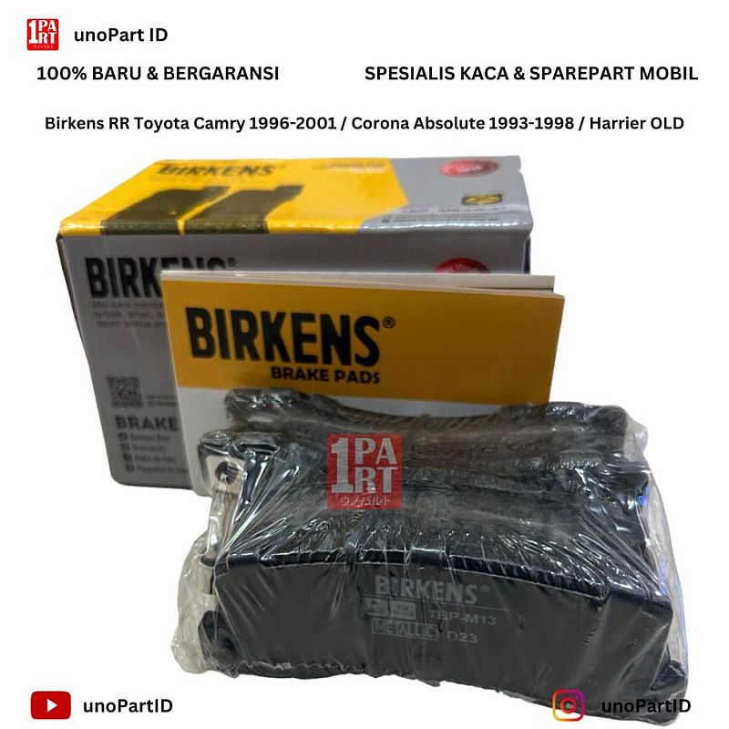 Brake Pad Kampas Rem Cakram Belakang Birkens Metalic Toyota Camry Old 96-01 / Corona Absolute / Harrier Old - foto 5