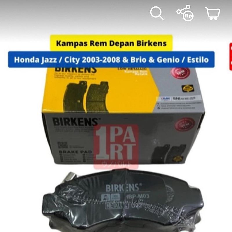 Brake Pad Kampas Rem Cakram Depan Birkens Depan Honda Jazz New City GD3 GD8 IDSI VTEC 2003-2007 / Brio / Civic Genio Estilo Estillo SR0 SR1 SR3 SR4 92-95 Metalic SNI KAN OEM 45022-SEL-001 45022SEL001 - foto 3