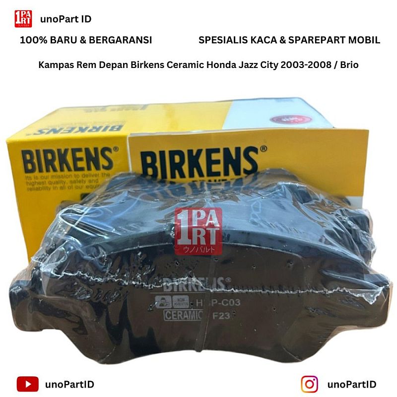 Brake Pad Kampas Rem Cakram Depan Birkens Honda Jazz New City GD3 GD8 IDSI VTEC 2003-2007 / Brio 13-18 / Civic Genio 92-95 SR4 SR1 / Civic Estilo Estillo SR0 SR3 92-95 Ceramic SNI KAN OEM 45022-SEL-00 - foto 8