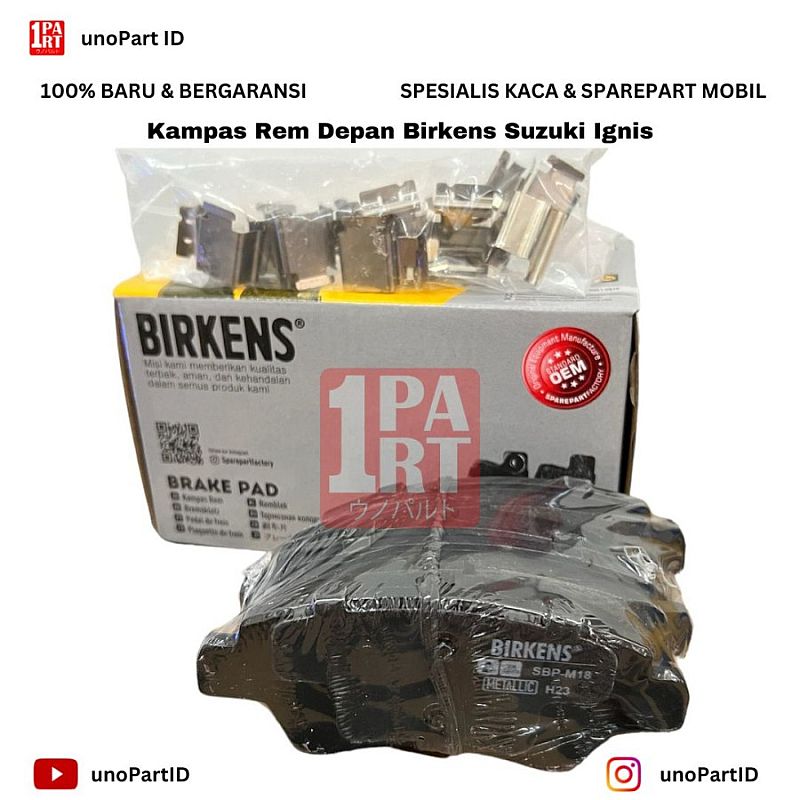 Brake Pad Kampas Rem Depan Birkens Suzuki Ignis Metalic - foto 2