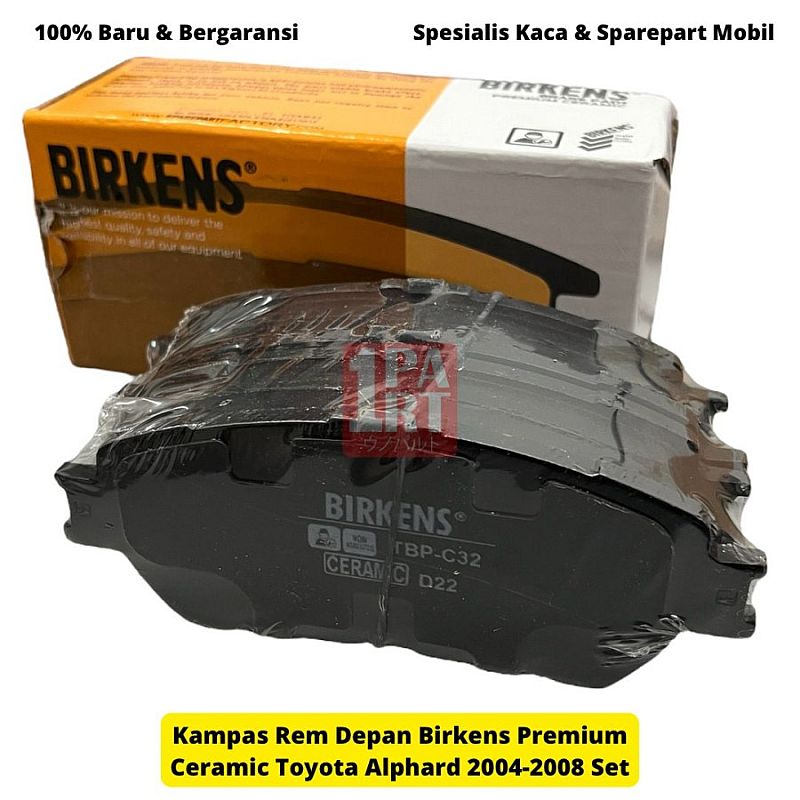 Brake Pad Kampas Rem Depan Birkens Toyota Alphard 2004-2008 ANH10 Premium Ceramic SNI KAN OEM 04465-65021 0446565021 - foto 2