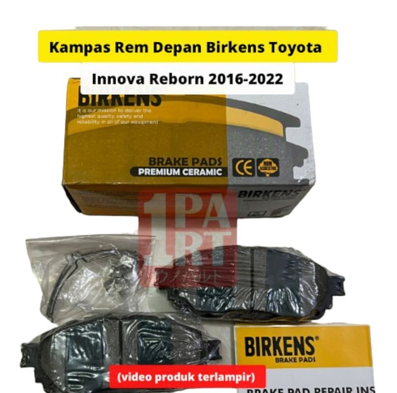 Brake Pad Kampas Rem Depan Birkens Toyota Innova Reborn 2016-Ke Atas Ceramic SNI KAN OEM 04465-0K430 044650K430 - foto 2