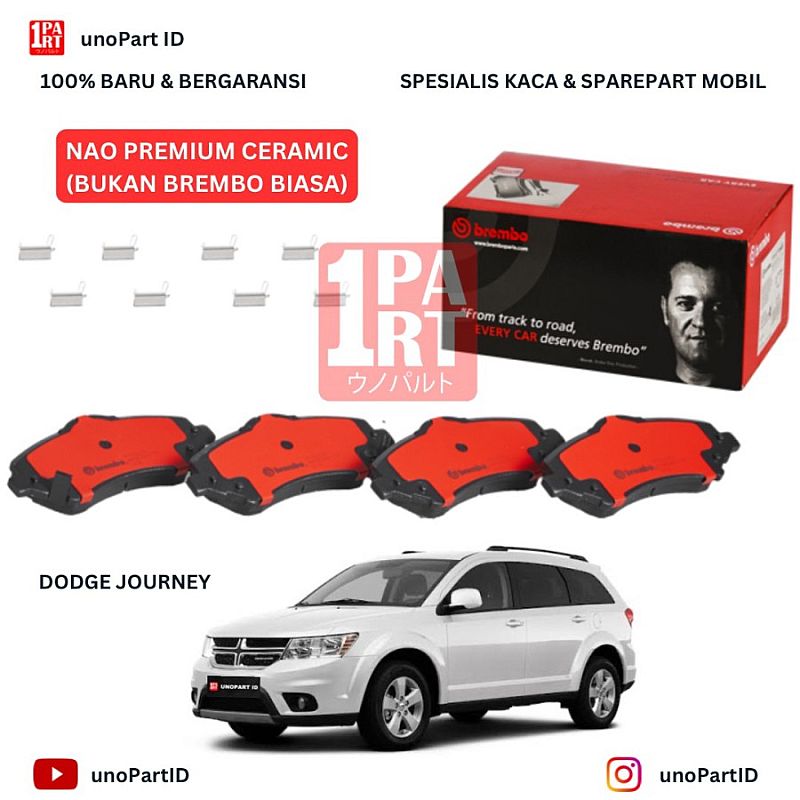 Brake Pad Kampas Rem Depan Brembo NAO Ceramic Dodge Journey P11022N - foto 4