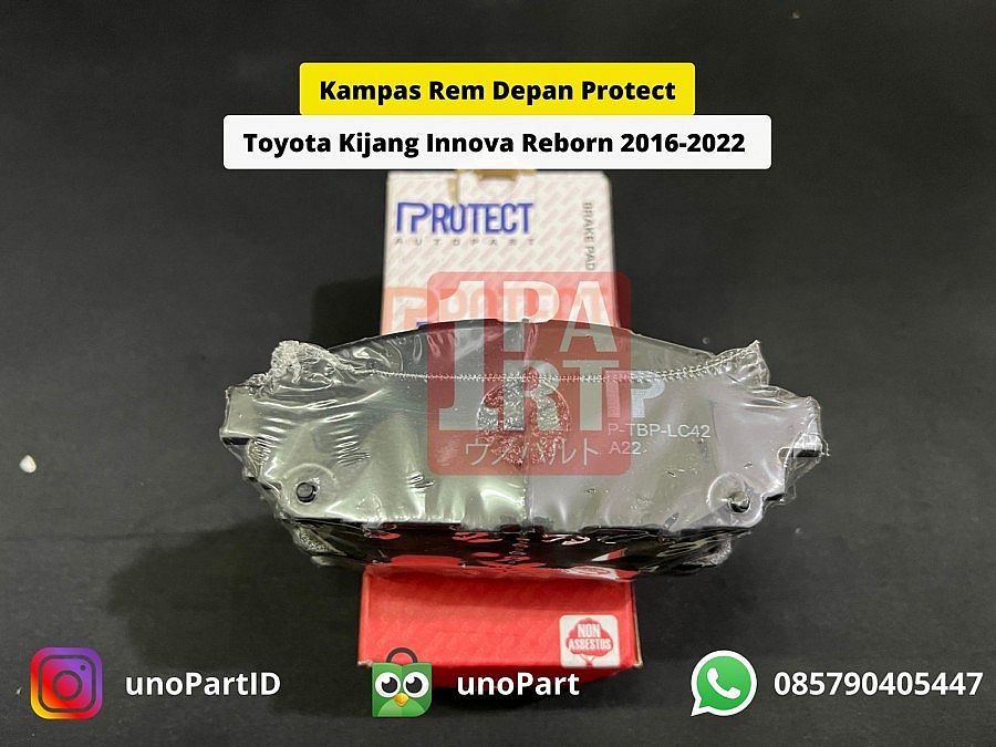 Brake Pad Kampas Rem Depan Protect Toyota New Kijang Innova Reborn 2016-Ke Atas No Debu OEM 04465-0K430 044650K430 - foto 5