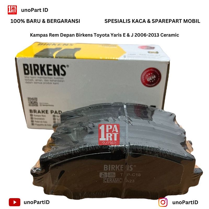 Brake Pad Kampas Rem Depan Yaris Bapao Bakpao Gen1 07-13 Tipe E  & J Premium Ceramic Birkens SNI KAN - foto 8