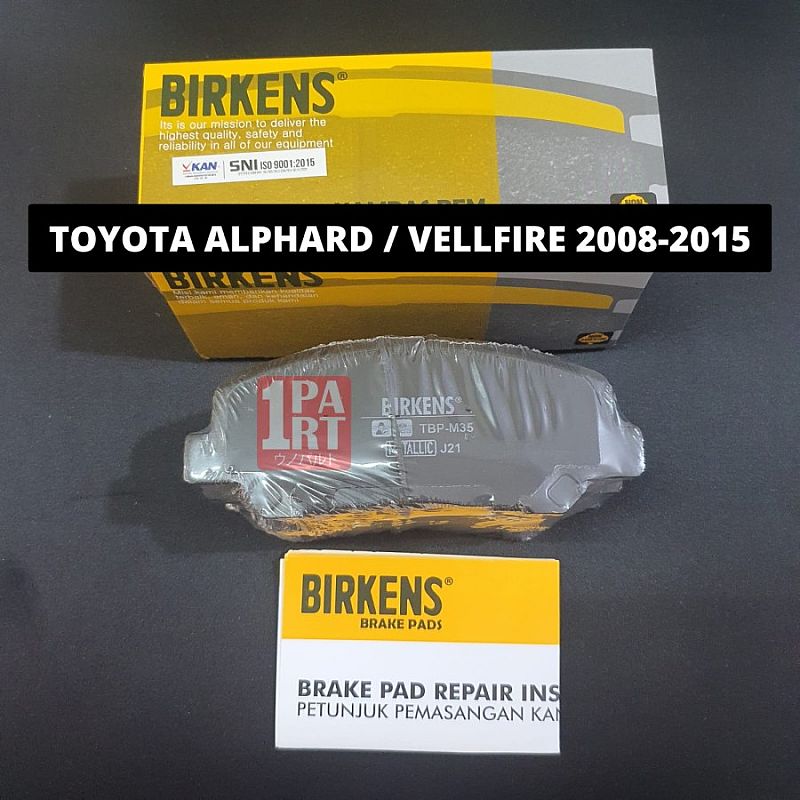 Brake Pad Kanvas Kampas Rem Depan Birkens Metalic Toyota Alphard Vellfire 2008-2022 ANH20 ANH30 AGH30 GGH30 SNI KAN OEM 04465-28520 - foto 3