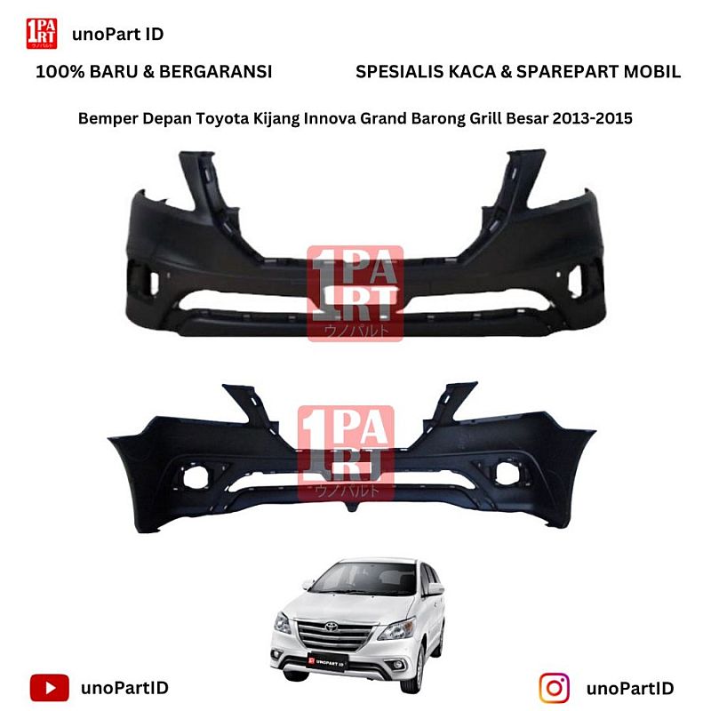 Bumper Bemper Depan Toyota Kijang Innova Grand Barong Grill Besar 2013-2015 Baru Warna Cat Dasar Part No 52119-DX900 unoPart ID - foto 2