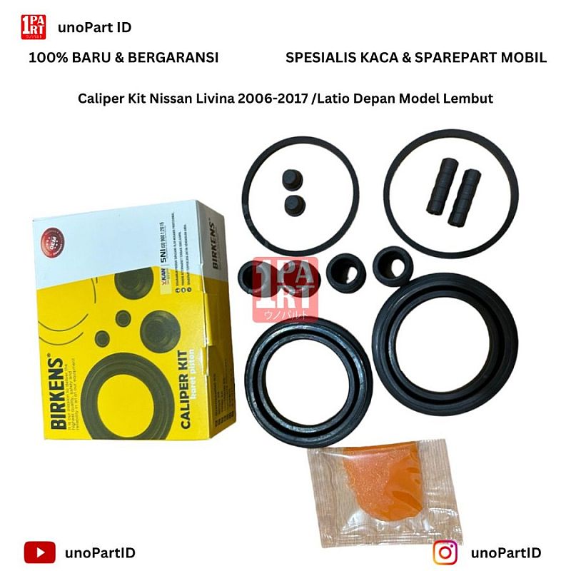 Caliper Seal Sil Kit Karet Rem Kaliper Depan Mobil Nissan Grand Livina L10 L11 2006-2017 / Latio Merk Birkens Part No D1120-EE50A SNI dan KAN by unoPart ID Toko Sparepart Mobil Murah - foto 3