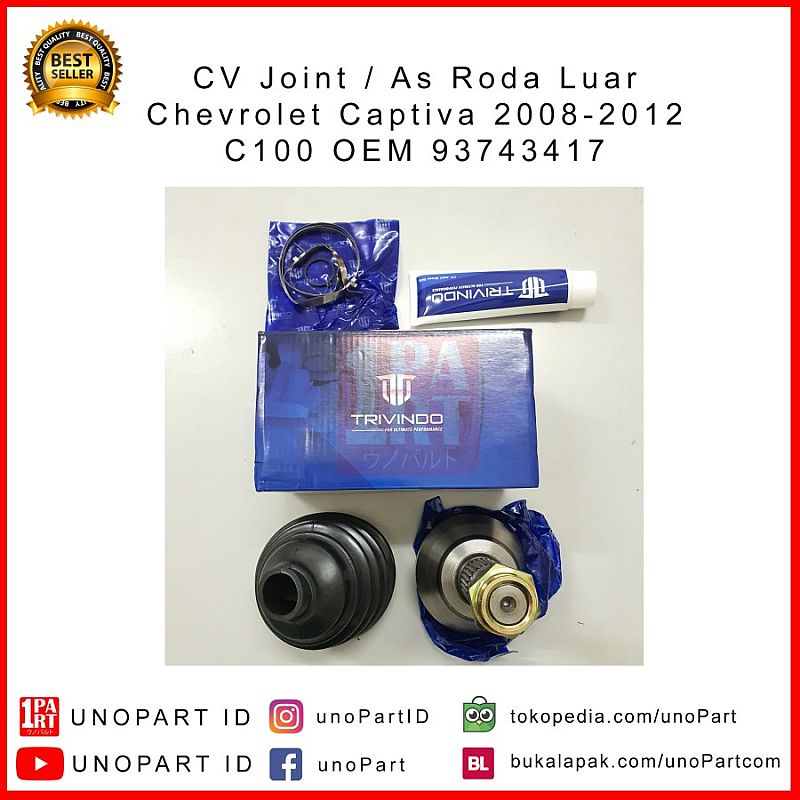 CV Joint As Roda Luar Trivindo Chevrolet Captiva C100 2008-2012 - foto 3