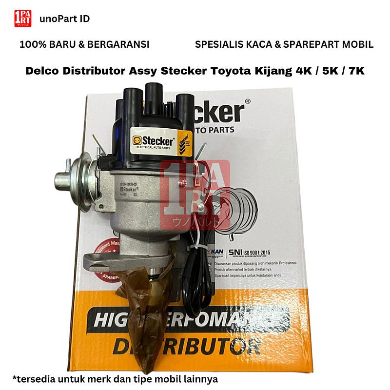 Delco Distributor Assy Stecker Toyota Kijang 4K 5K 7K Doyok KF20 Kotak Grand Super Kapsul Karbu Karburator (2 Vacuum) CDI SNI KAN OEM 19100-13420-CD / 1910013420CD / 19100-13420 / 1910013420 - foto 2