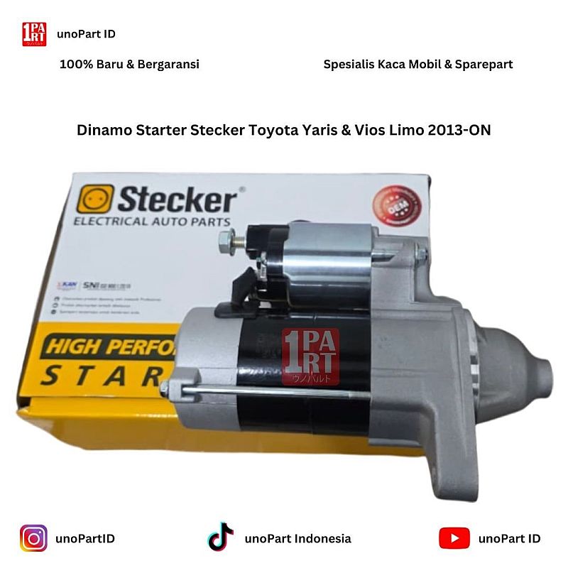 Dinamo Starter Toyota Yaris Lele & Vios Limo 2013-ON Merk Stecker 28100-0M110 bby unoPart ID 1Part