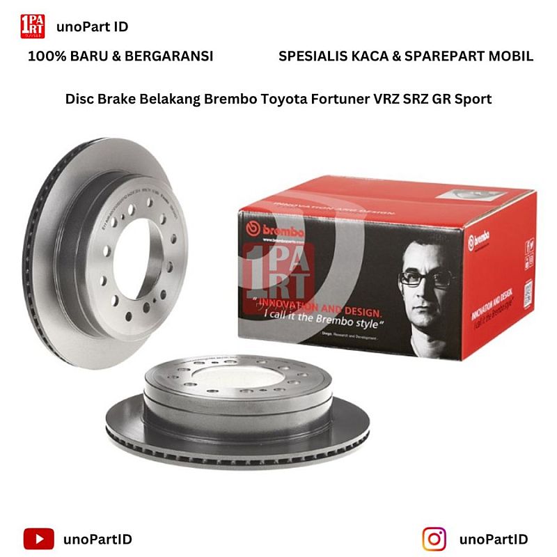 Disc Brake Belakang Brembo Toyota Fortuner VRZ SRZ GR 2016-ON 09A33421 - foto 3