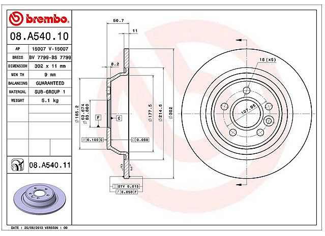Disc Brake Belakang Brembo UV Painted Range Rover Evoque LR027123 - foto 2