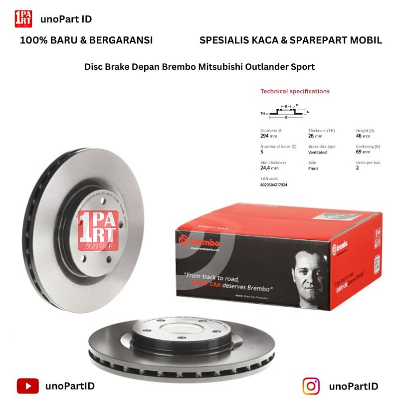 Disc Brake Cakram Depan Brembo Mitsubishi Outlander Sport 2012-ON - foto 9