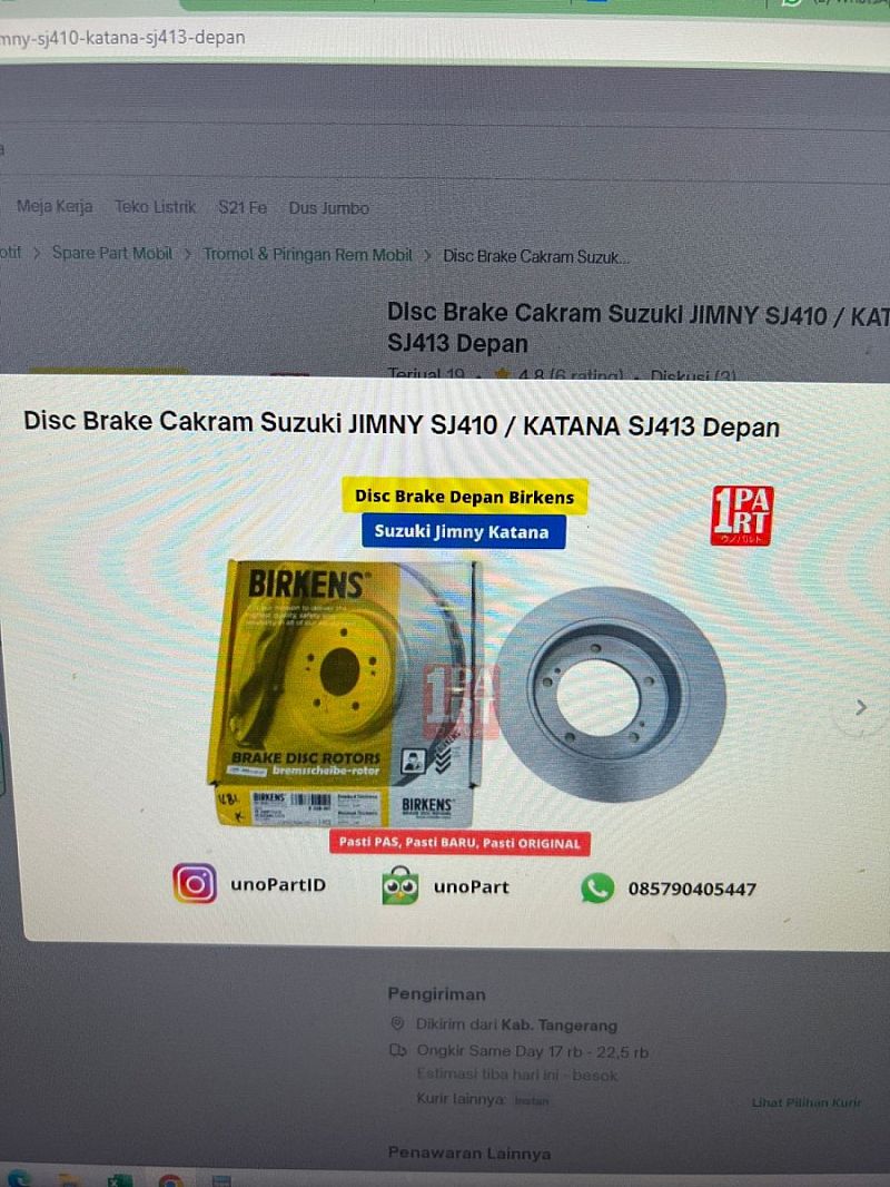 Disc Brake Cakram Suzuki JIMNY SJ410 / KATANA SJ413 Depan - foto 5