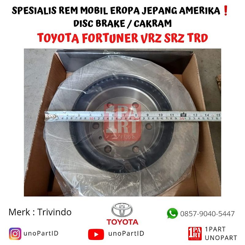 Disc Brake Cakram Trivindo Depan Toyota Fortuner VRZ SRZ TRD 2016-ON - foto 5