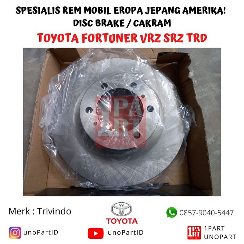Disc Brake Cakram Trivindo Depan Toyota Fortuner VRZ SRZ TRD 2016-ON - foto 4