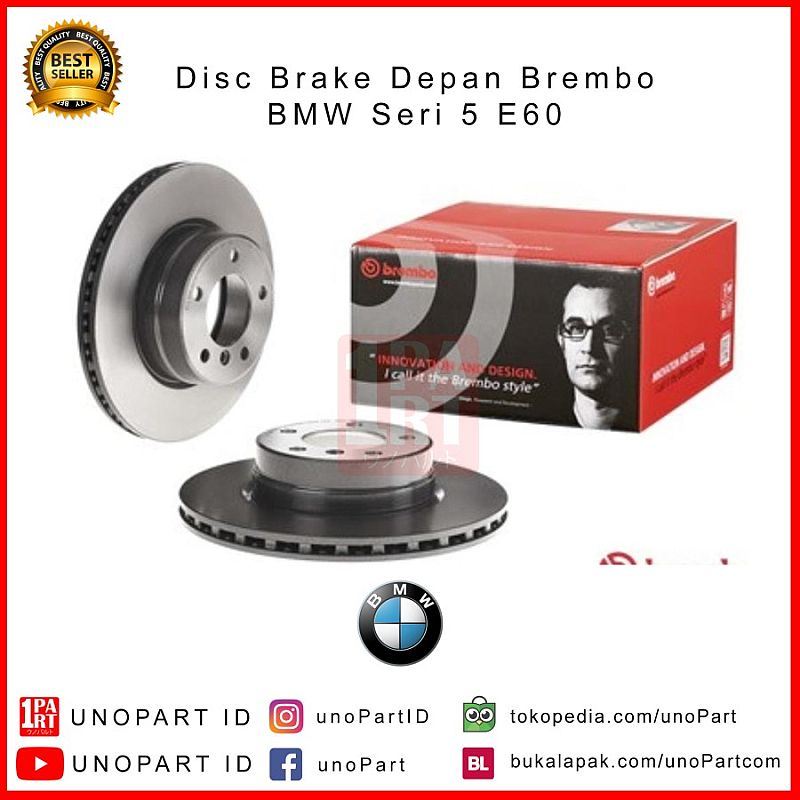 Disc Brake Depan Brembo BMW 520i 523i 528i 530i E60 Original - foto 5