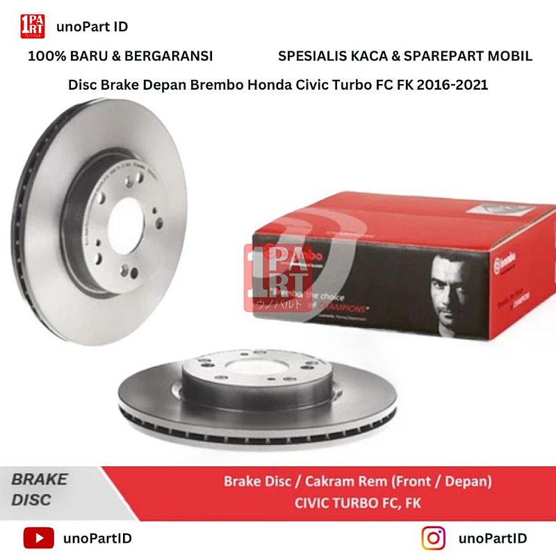 Disc Brake Depan Brembo Honda Civic Turbo FC FK 2016-2020 09A45511 - foto 5
