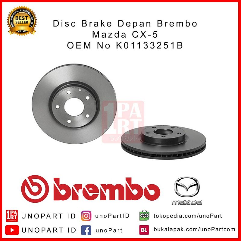 Disc Brake Depan Brembo Mazda CX-5 CX 5 OEM No K01133251B - foto 4