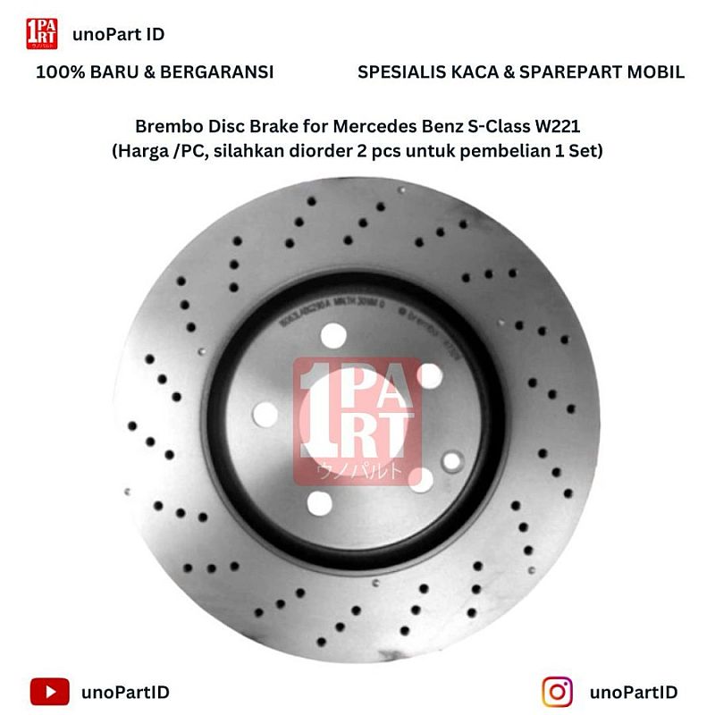 Disc Brake Depan Brembo Mercedes Benz S-Class W221 09A73211 2214210612 - foto 4