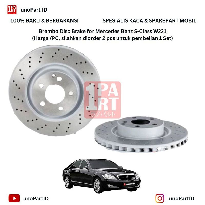 Disc Brake Depan Brembo Mercedes Benz S-Class W221 09A73211 2214210612 - foto 2