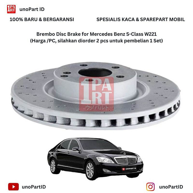 Disc Brake Depan Brembo Mercedes Benz S-Class W221 09A73211 2214210612 - foto 3