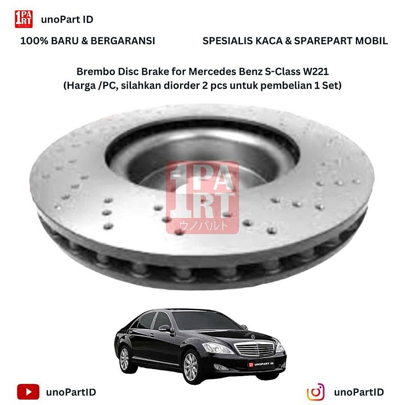 Disc Brake Depan Brembo Mercedes Benz S-Class W221 09A73211 2214210612 - foto 5