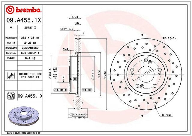 Disc Brake Depan Brembo XTRA Drilled Honda Civic Turbo FC FK 1.5 16-21 - foto 2