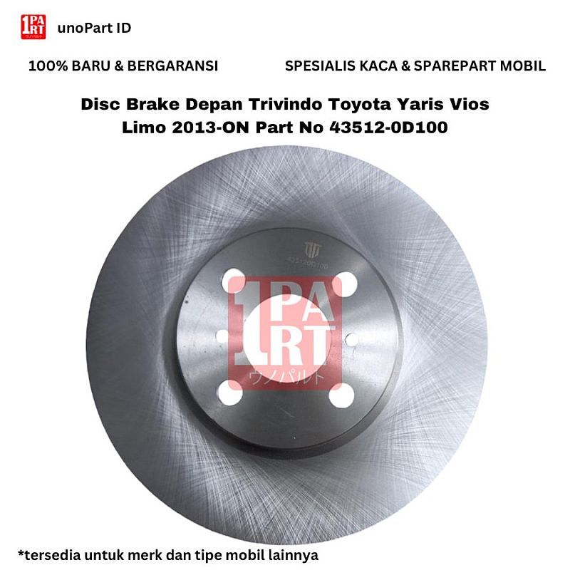 Disc Brake Depan Trivindo Toyota Yaris Vios Limo 2013-ON - foto 2