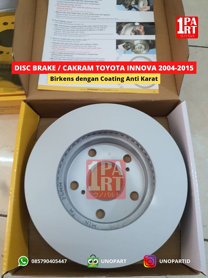 Disc Brake Piringan Cakram Rotor Birkens Toyota Kijang Innova Gen1 2004-2015 SNI KAN OEM 43512-0K020 435120K020 - foto 4