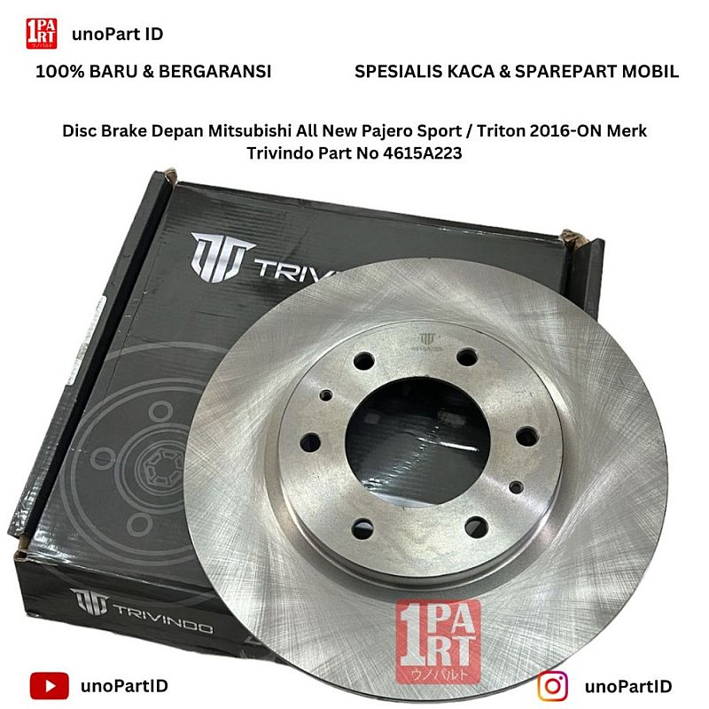 Disc Brake Piringan Cakram Rotor Depan Mitsubishi All New Pajero Sport ANPS / Triton 2016-ON Merk Trivindo Part No 4615A223
