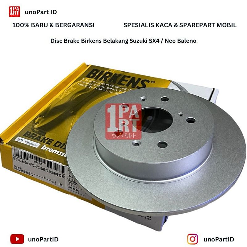 Disc Brake Piringan Rem Cakram Rotor Belakang Birkens Suzuki Neo Baleno SX4 SX-4 SX 4 X-Road XRoad X Road X-Over XOver X Over Sudah Finishing & Anti Karat SNI KAN OEM 55611-80J00 5561180J00 - foto 2