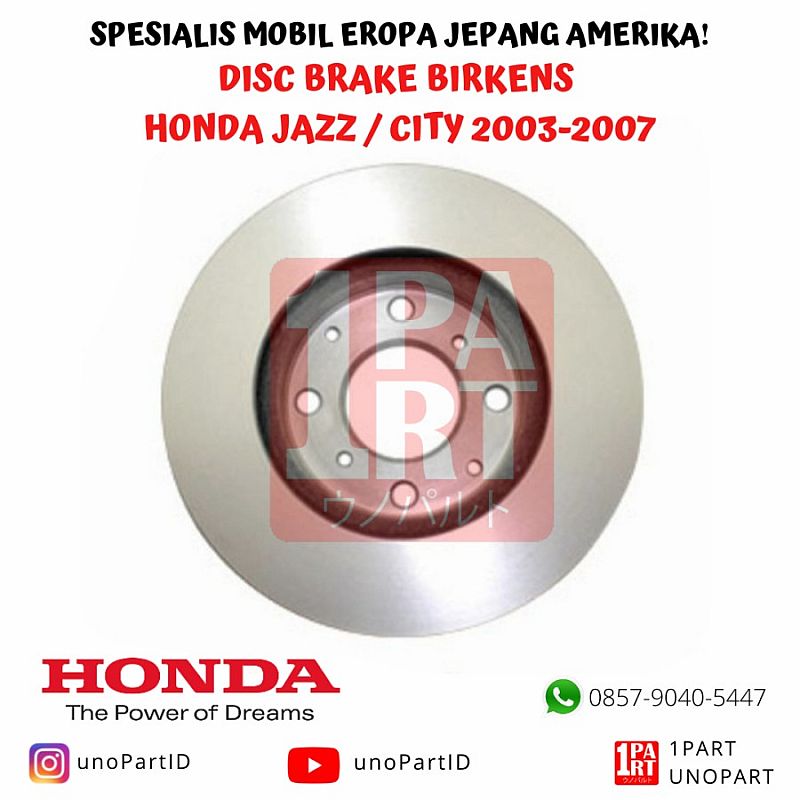 Disc Brake Piringan Rem Cakram Rotor Birkens Honda New City GD8 atau Jazz GD3 2003-2008 GD IDSI VTEC Depan SNI KAN Anti Karat OEM 45251-SEL-T10 45251SELT10 - foto 4