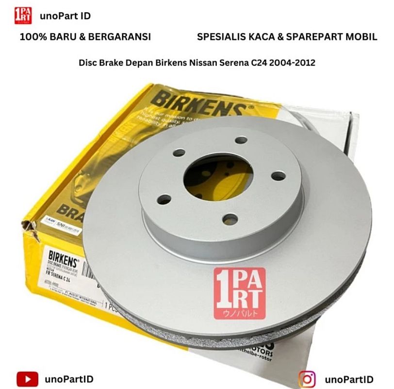 Disc Brake Piringan Rem Cakram Rotor Depan Birkens Nissan Serena C24 2004-2012 SNI KAN OEM 40206-4N000 402064N000 - foto 3
