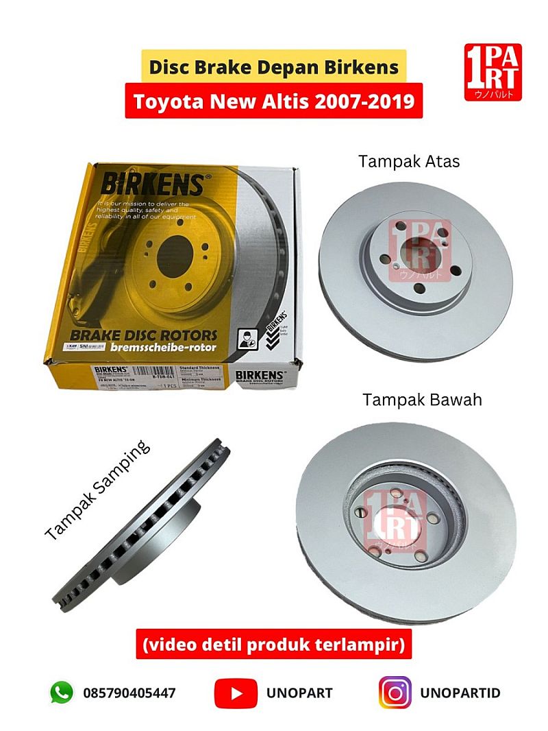 Disc Brake Piringan Rem Cakram Rotor Depan Double Birkens Toyota New Altis 2007-2019 100% BARU SNI KAN OEM 43512-02270 Sudah Finishing dan Anti Karat