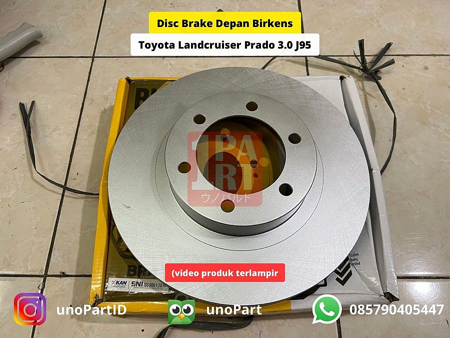 Disc Brake Piringan Rotor Cakram Birkens Toyota Land Cruiser Landcruiser Prado 90 2.7 3.0 2002-2004 Depan SNI KAN OEM 43512-60150 3112-6155 4351260150 31126155
