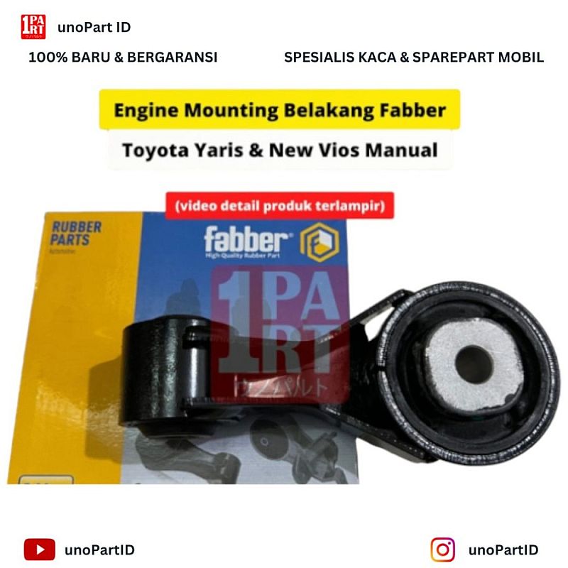 Engine Mounting Belakang Fabber Toyota New Vios & Yaris Manual MT 12363-0M010
